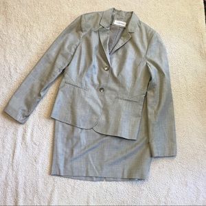 Gray Calvin Klein skirt suit